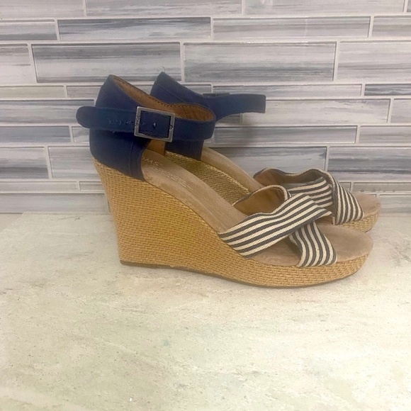 Toms Espadrilles Wedges Adjustable Straps women's 7.5 - Picture 2 of 6